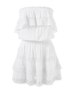 Melissa Odabash Salma Strapless Crochet Trim Mini Dress