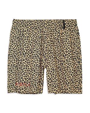 Purple Brand B.l. Cotton Leopard Print Regular Fit Swim Trunks