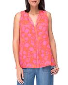 B Collection By Bobeau Lily Sleeveless Floral Print Pleat Back Top