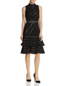 Alice + Olivia Azita Tiered Lace Fit-and-flare Dress