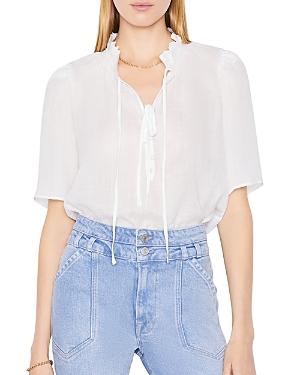 Frame Ruffled Tie Neck Top