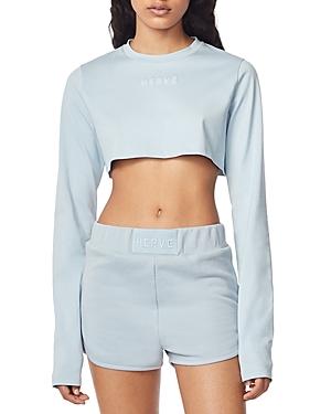 Herve By Herve Leger Logo Cropped Tee