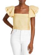 Vince Smocked Flutter Strap Top