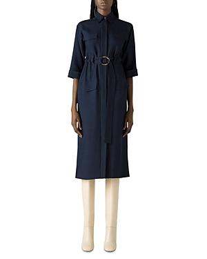 St. John Utility Silk Shirt Dress