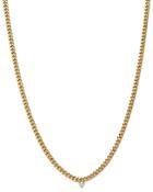 Zoe Chicco 14k Yellow Gold Small Curb Chain Diamond Necklace, 16
