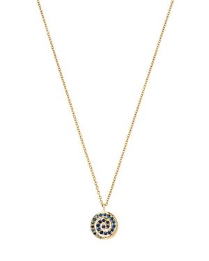 Shebee 14k Yellow Gold Blue Sapphire Spiral Pendant Necklace, 16