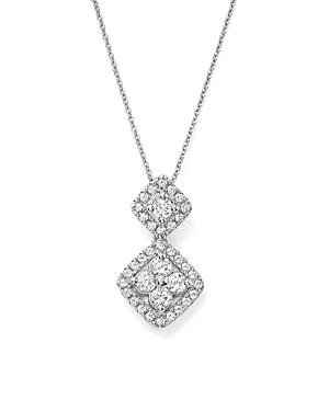 Bloomingdale's Diamond Cluster Drop Pendant Necklace In 14k White Gold, .50 Ct. T.w. - 100% Exclusive