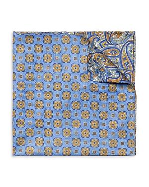 Eton Geometric Print Silk Pocket Square