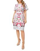 Adrianna Papell Plus Floral Print Crepe Dress
