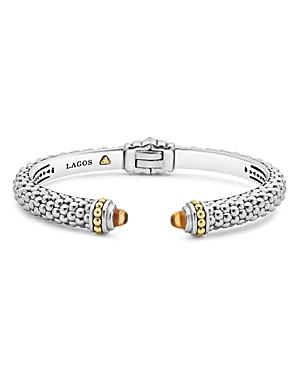 Lagos 18k Gold And Sterling Silver Caviar Color Citrine Cuff, 8mm