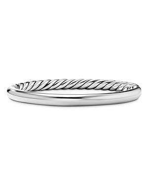 David Yurman Sterling Silver Sculpted Cable & Smooth Bangle Bracelet