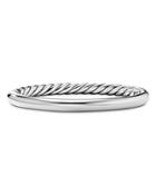 David Yurman Sterling Silver Sculpted Cable & Smooth Bangle Bracelet