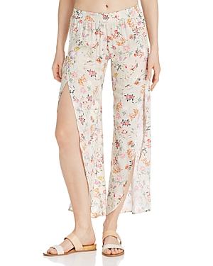 Yfb On The Road Vera Floral Print Side Slit Pants