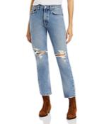 Agolde Mia Mid Rise Straight Leg Jeans In Rule