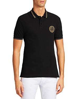 Versace Jeans Couture V-emblem Embroidered Slim Fit Polo Shirt