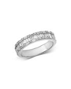 Bloomingdale's Diamond Baguette & Round Band Ring In 14k White Gold, 0.70 Ct. T.w. - 100% Exclusive