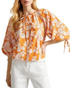Ted Baker Madia Floral Print Puff Sleeve Blouse