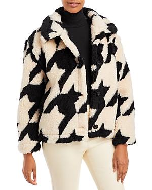 Blanknyc Houndstooth Faux Fur Coat