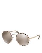 Prada Women's Catwalk Mirrored Brow Bar Round Sunglasses, 54mm
