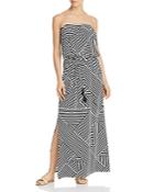 Tommy Bahama Fractured Stripe Bandeau Maxi Dress Swim Cover-up