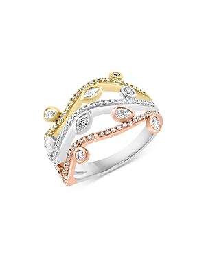 Bloomingdale's Diamond Pear, Marquise, And Round Cut Open Statement Ring In 14k Rose, Yellow, & White Gold, 0.55 Ct. T.w. - 100% Exclusive