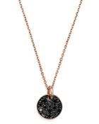 Bloomingdale's Black Diamond Pave Circle Pendant Necklace In 14k Rose Gold, 0.20 Ct. T.w. - 100% Exclusive