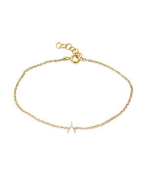 Zoe Lev 14k Yellow Gold Tiny Wishbone Chain Link Bracelet