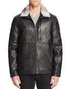 Marc New York Chatham Fur Collar Leather Jacket