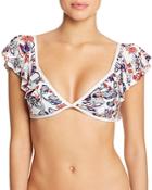 Ella Moss Folktale Ruffled Retro Floral-print Bikini Top