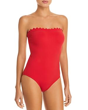 Karla Colletto Ines Scalloped Bandeau One Piece Swimsuit