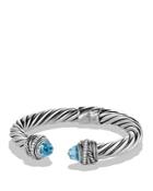 David Yurman Crossover Bracelet With Blue Topaz & Diamonds