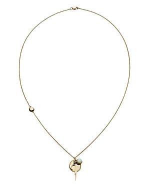 Shinola 14k Yellow Gold Bolt & Opal Clustered Pendant Necklace, 20