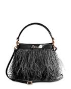 Eric Javits Shindig Ostrich Feather Small Crossbody Bag