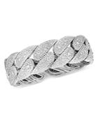 Roberto Coin 18k White Gold Diamond Gourmette Bracelet