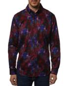 Robert Graham Lantern Cotton Paint Splatter Print Tailored Fit Button Down Shirt