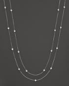 Double Strand Diamond Station Necklace In 14k White Gold, 0.50 Ct. .t.w. - 100% Exclusive