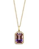 Bloomingdale's Ametrine & Diamond Halo Pendant Necklace In 14k Yellow Gold, 16-18 - 100% Exclusive