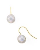 Chan Luu Baroque Cultured Freshwater Pearl Drop Earrings In 18k Gold-plated Sterling Silver