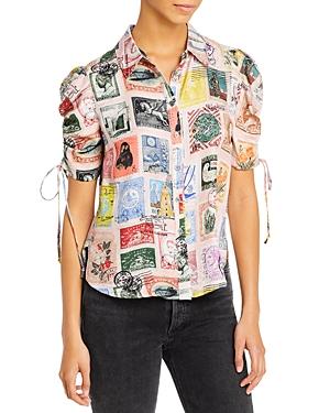 Libertine Sending Our Love Stamps Adjustable Sleeve Blouse