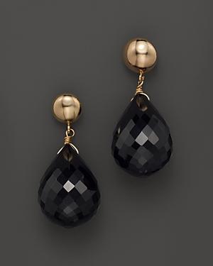 Faceted Black Onyx 14k Gold Earrings