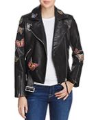 Aqua Butterfly Leather Moto Jacket - 100% Exclusive