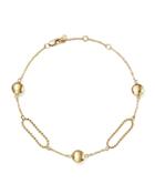14k Yellow Gold Oval And Beaded Station Ankle Bracelet - 100% Exclusive