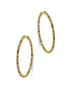 Bloomingdale's Rainbow Sapphire Inside Out Hoop Earrings In 14k Yellow Gold 100% Exclusive