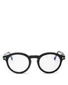 Tom Ford Men's Round Blue Filter Glasses, 48mm