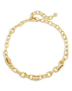 Kendra Scott Livy Pave Circle Link Collar Necklace In 14k Gold Plate, 20