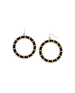 Aqua Suede Chain Drop Hoop Earrings - 100% Exclusive