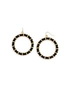 Aqua Suede Chain Drop Hoop Earrings - 100% Exclusive