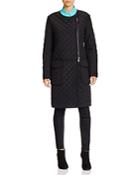 Dkny Asymmetric Zip Quilted Coat