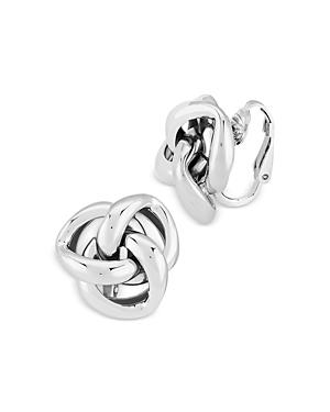 Nancy B Sterling Silver Knot Clip-on Stud Earrings