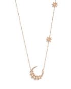 Colette Jewelry 18k Yellow Gold Galaxia Diamond Moon & Stars Statement Necklace, 16-18